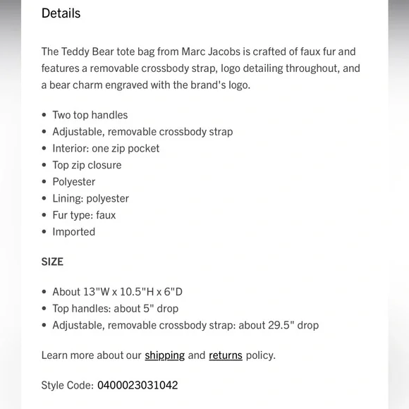 Marc Jacobs Brown Teddy Bear Tote - Picture 9 of 12